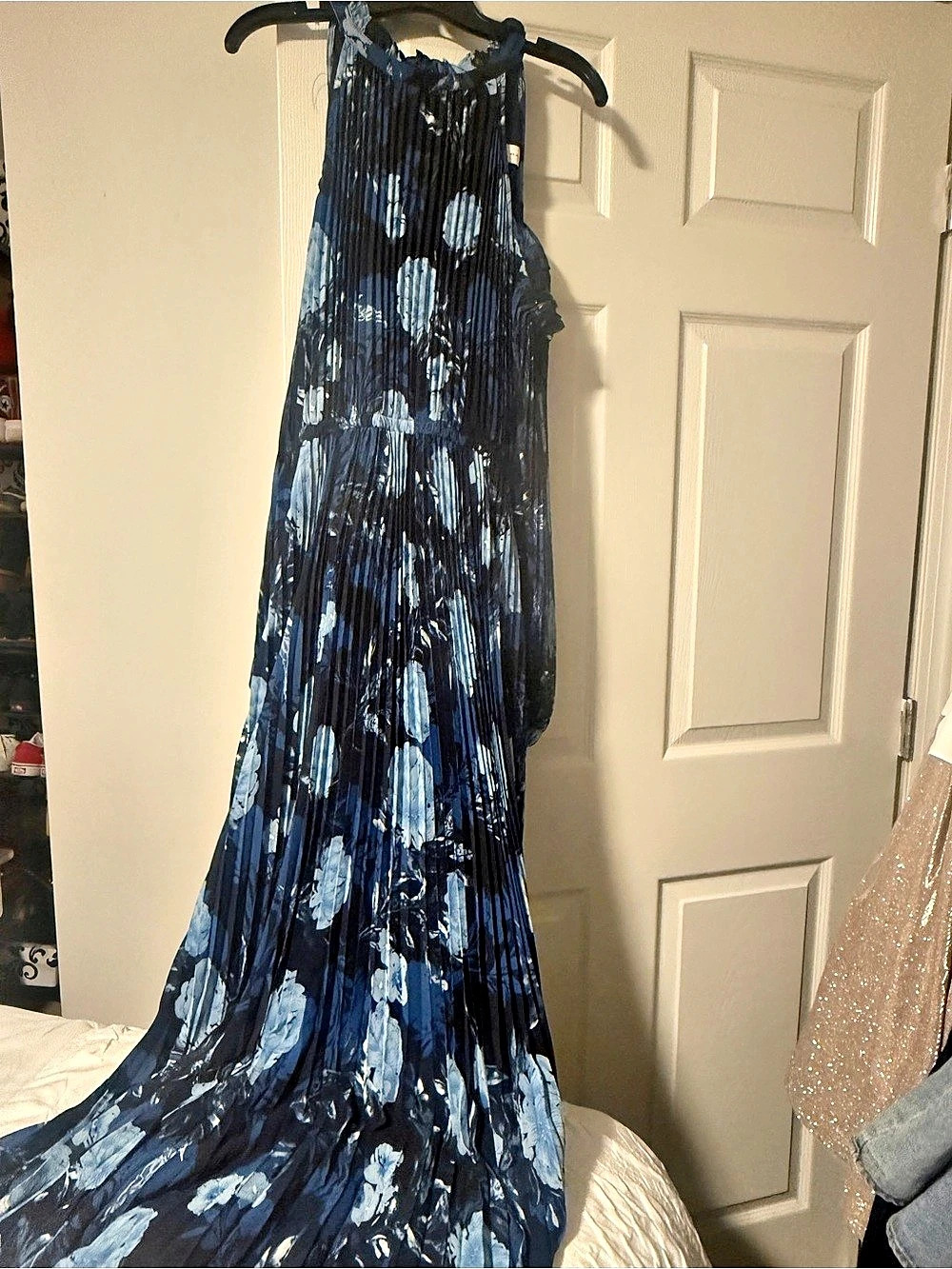 Petal & Pup Women's Blue & White Maxi Dress Size XL Like New